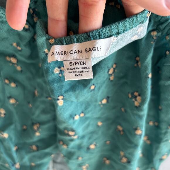 American Eagle Womens Floral Print Spaghetti Strap Lace Trim Cami Tank Top Small - Picture 5 of 9